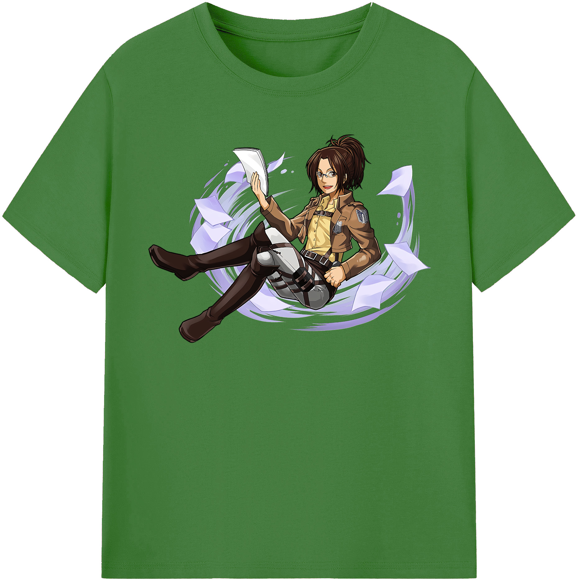 （画像用） 進撃の巨人 ハンジ·ゾエ Attack on Titan Hanji Zoe レディースカジュアルプリントTシャツ（綿100％）